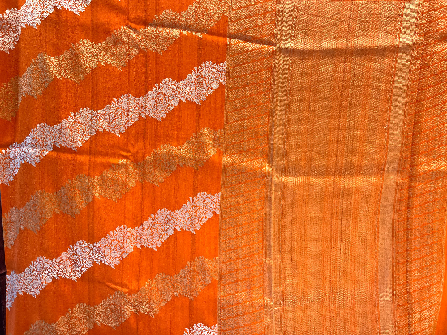 Burnt Orange Tussar Georgette