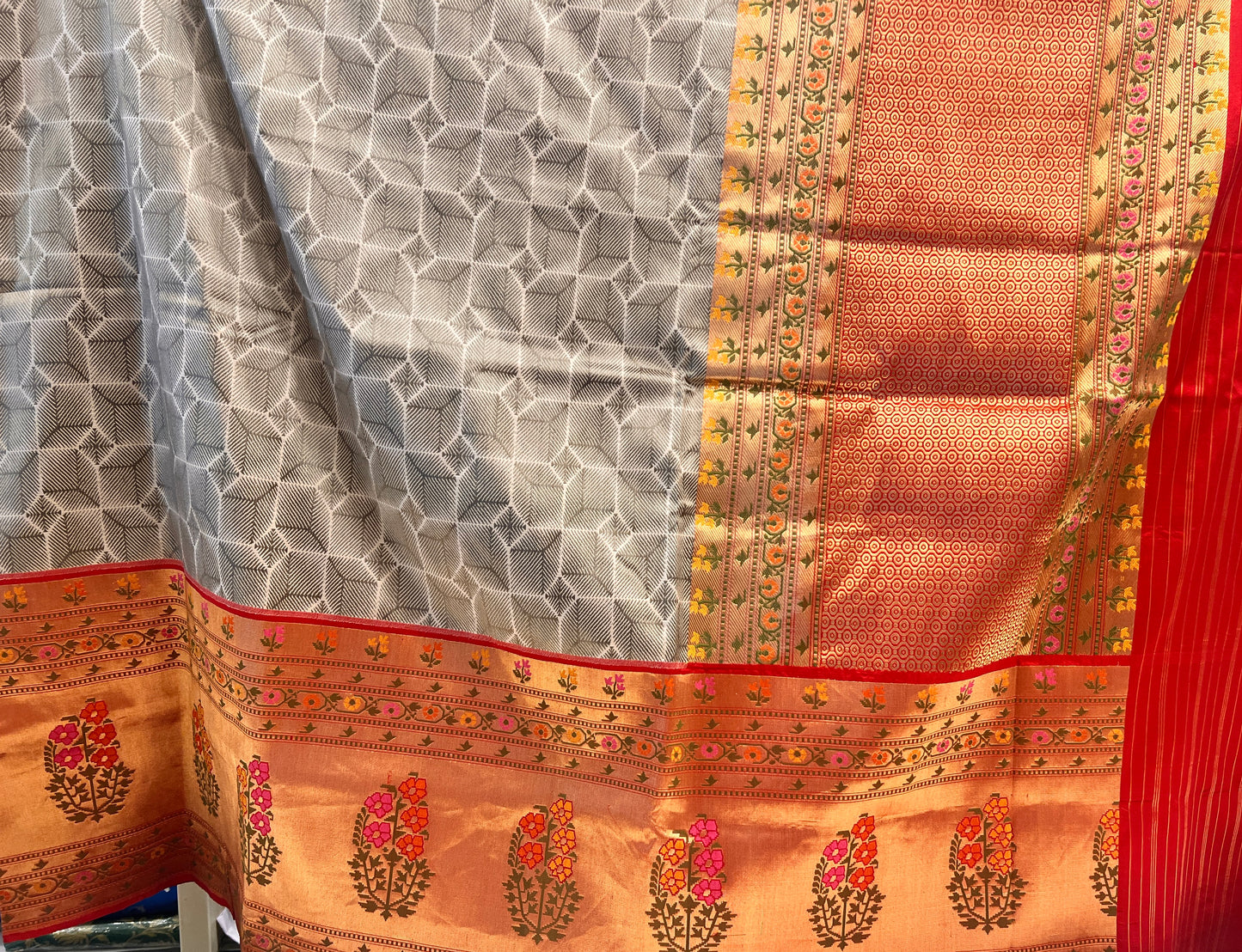 Geometrical Katan Silk Banarasi