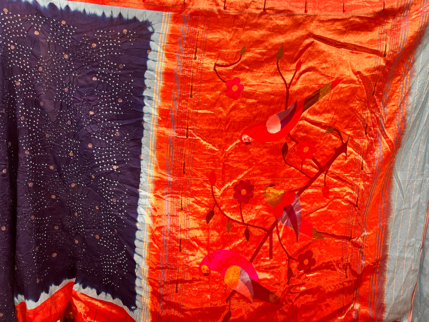 Bandhani with Paithani Border