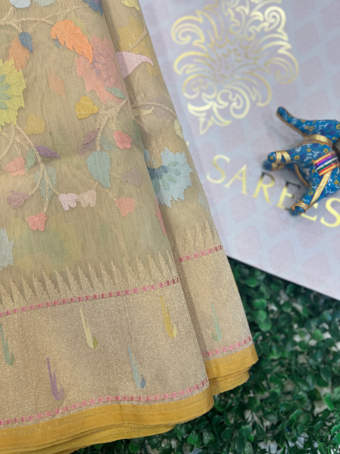 Kora Jamdani with Paithani