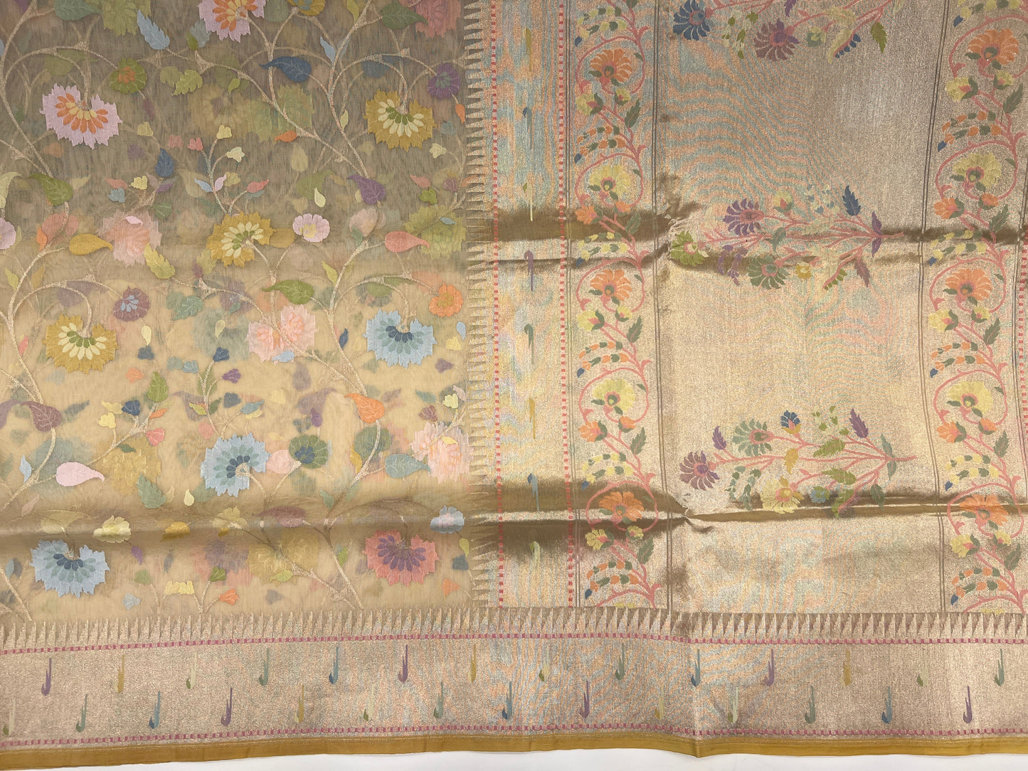 Kora Jamdani with Paithani