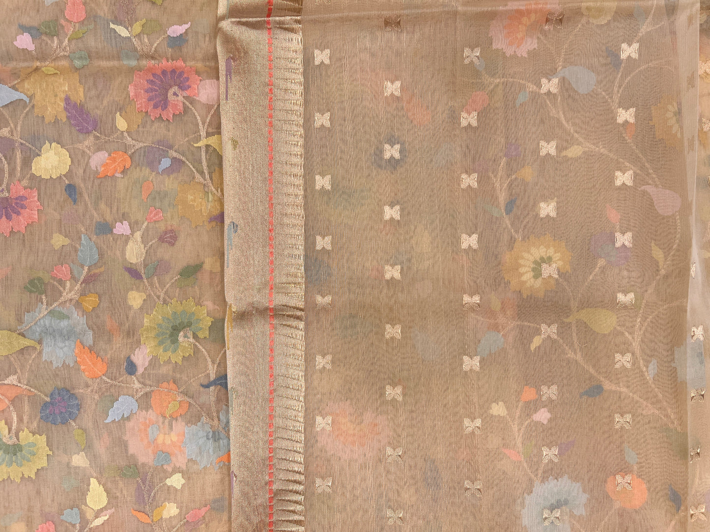 Kora Jamdani with Paithani