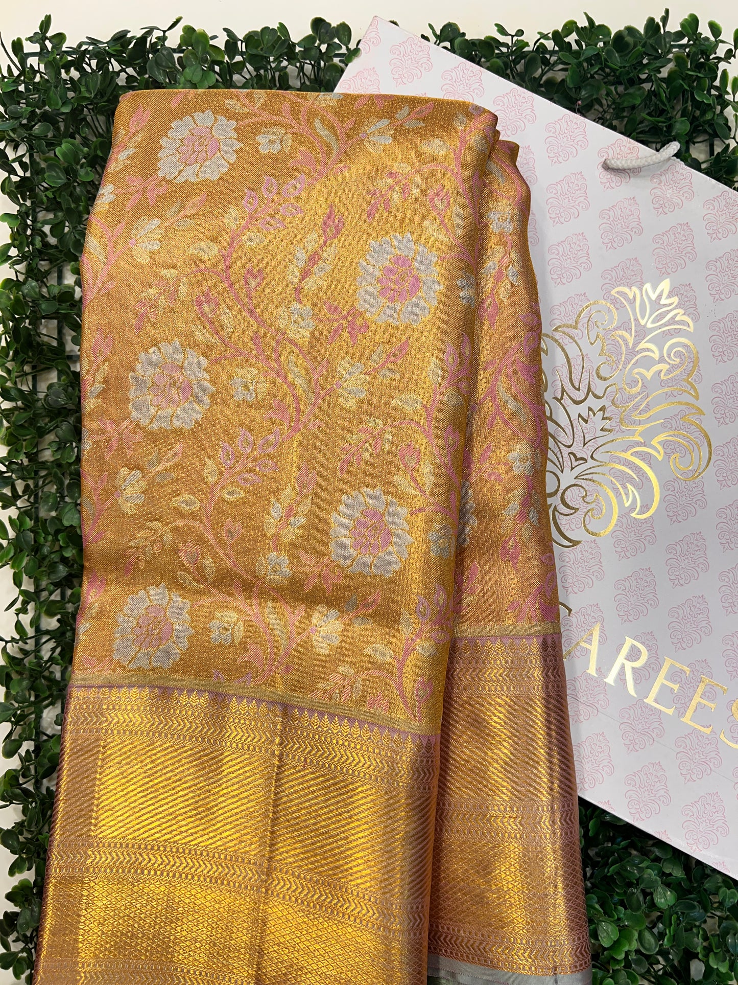 Rose Gold Tissue Kanjeevaram