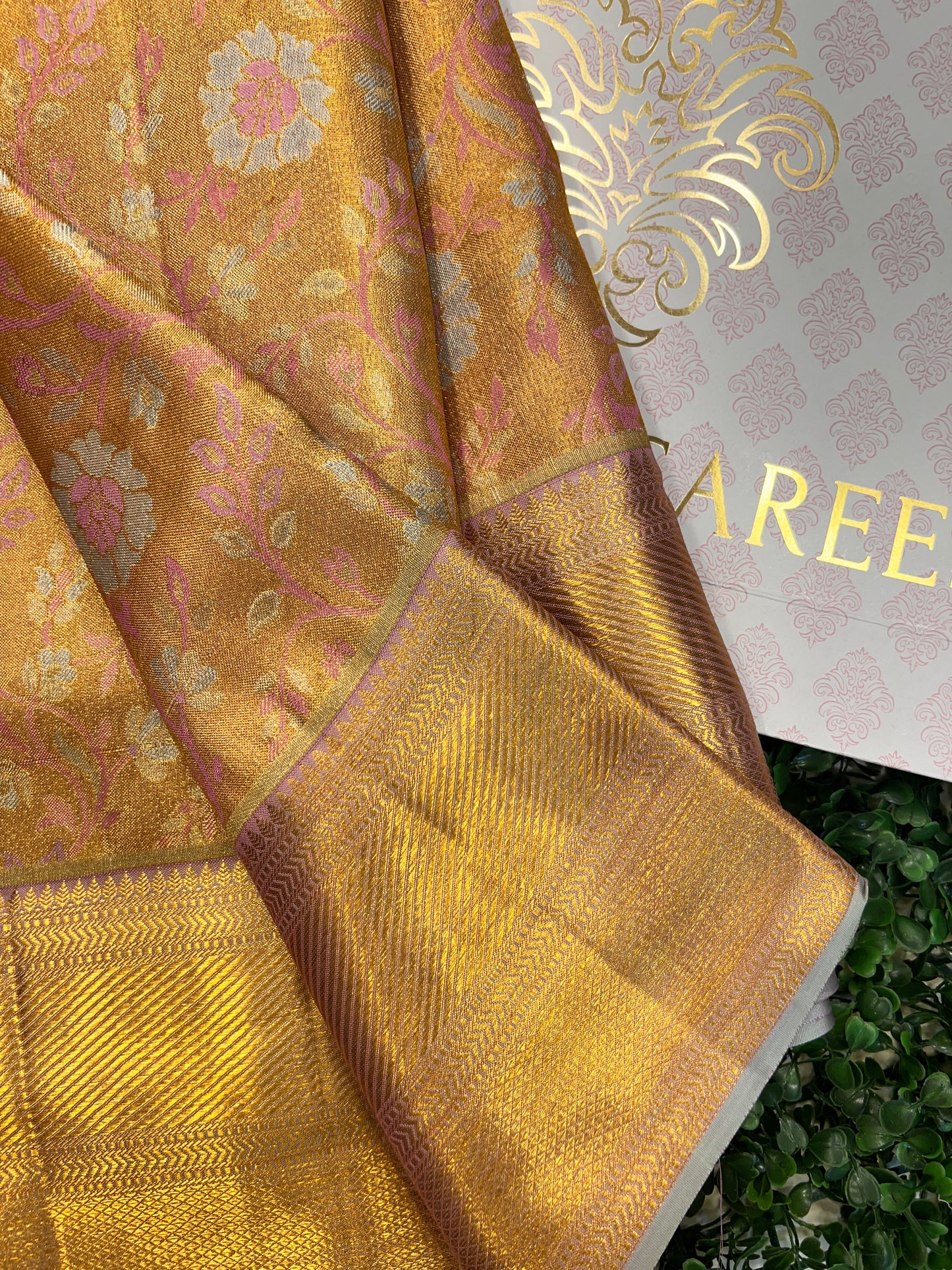 Rose Gold Tissue Kanjeevaram