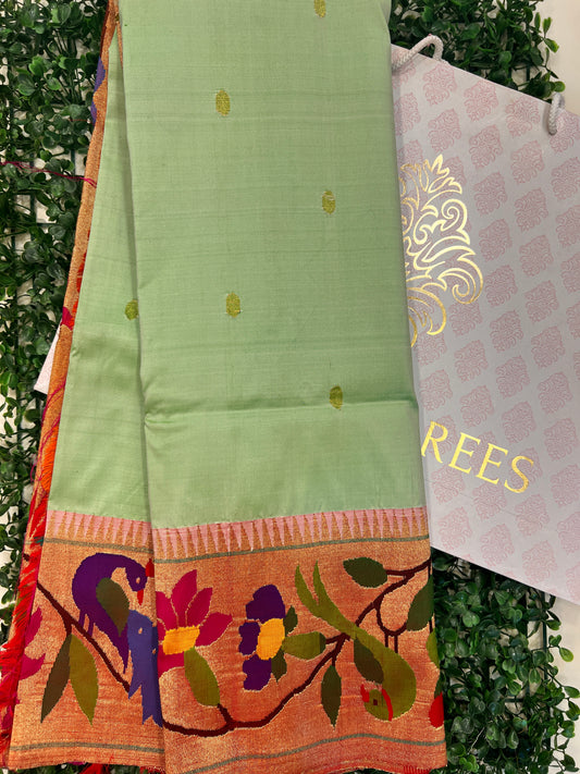 Mint Green Paithani