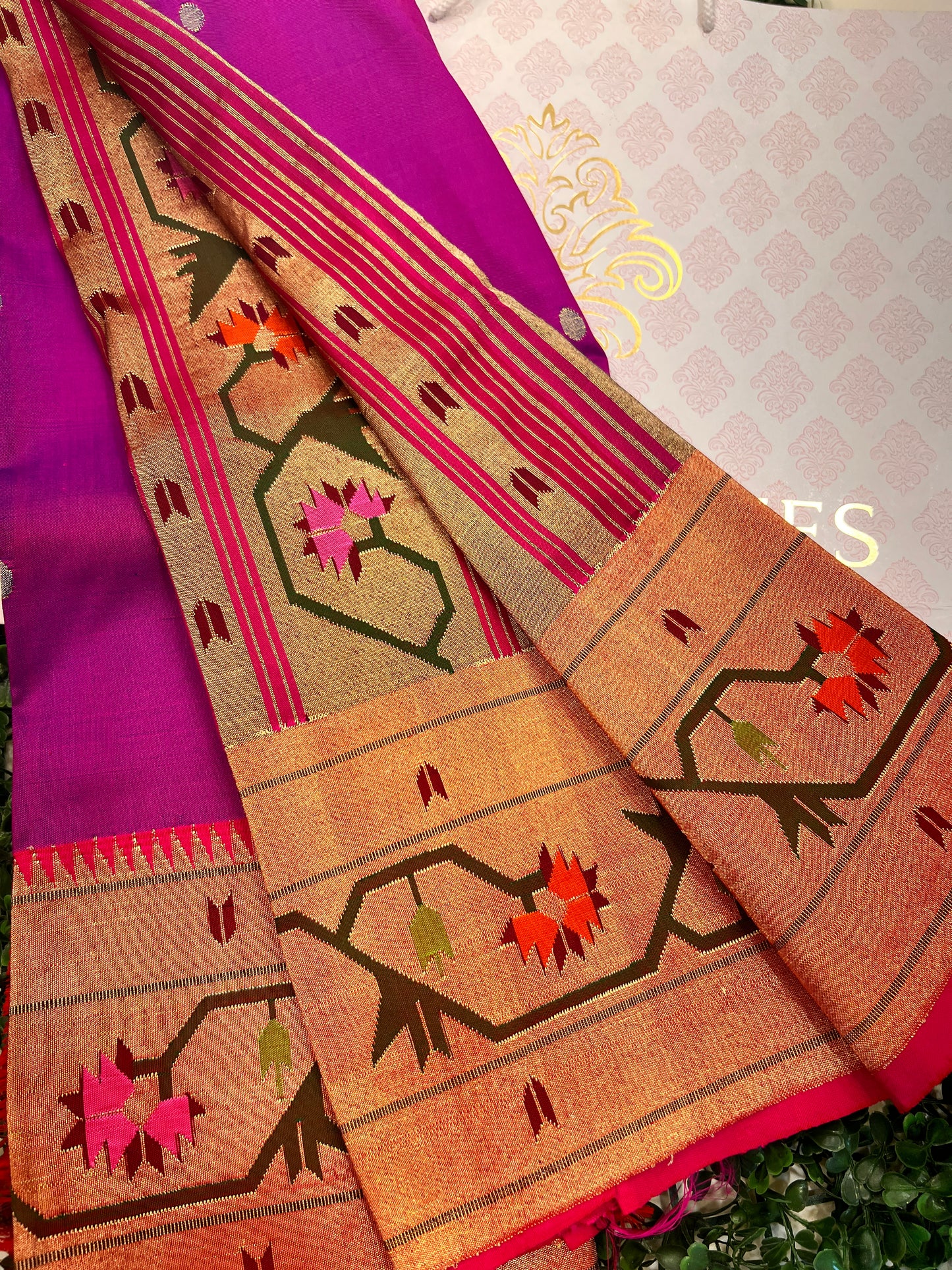 Purple Ashavalli Paithani