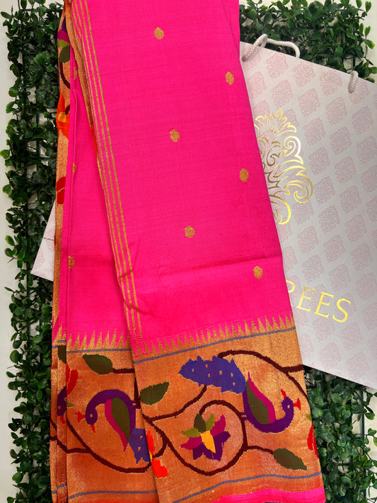 Fuchsia Pink Paithani