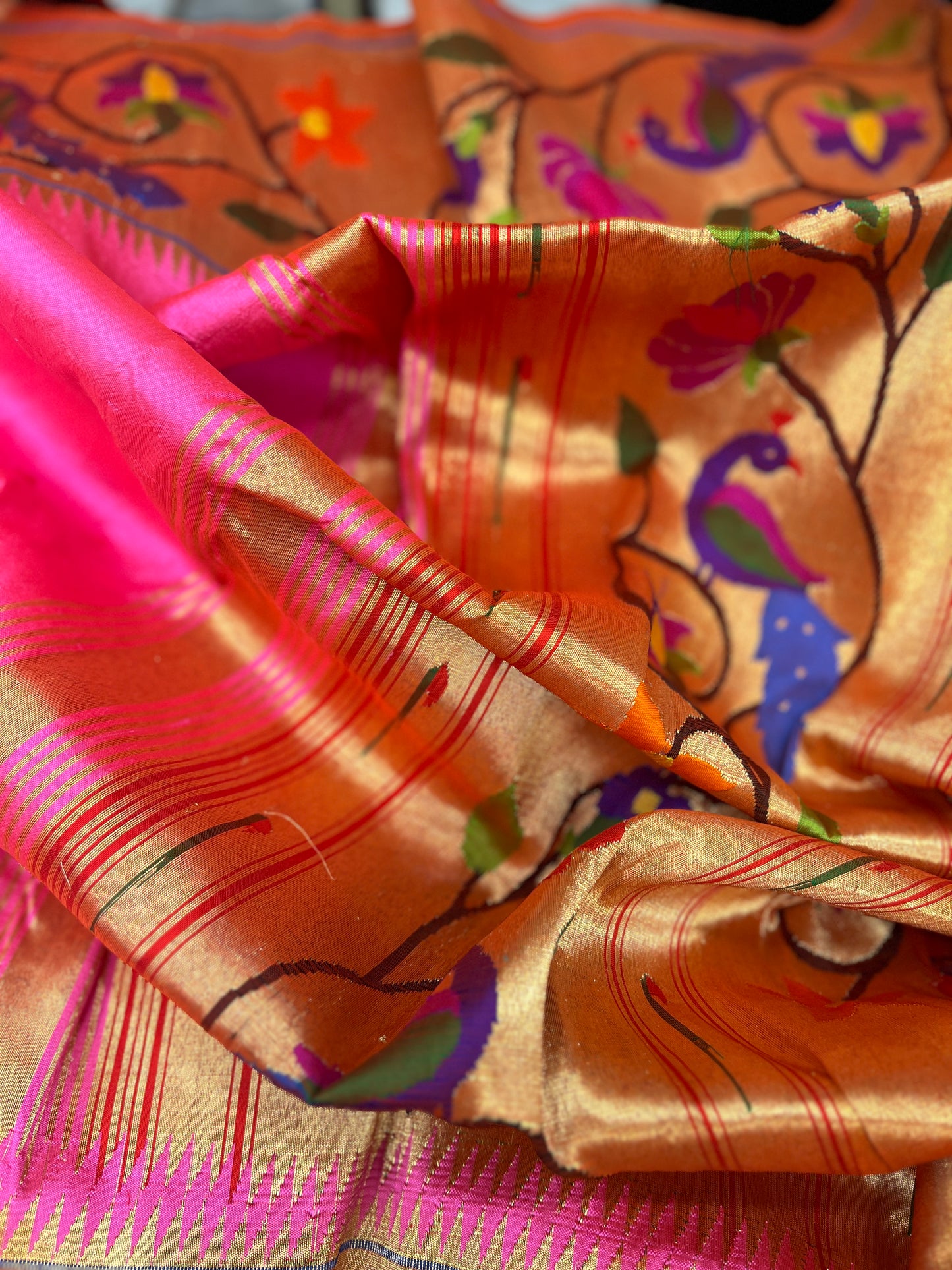 Fuchsia Pink Paithani