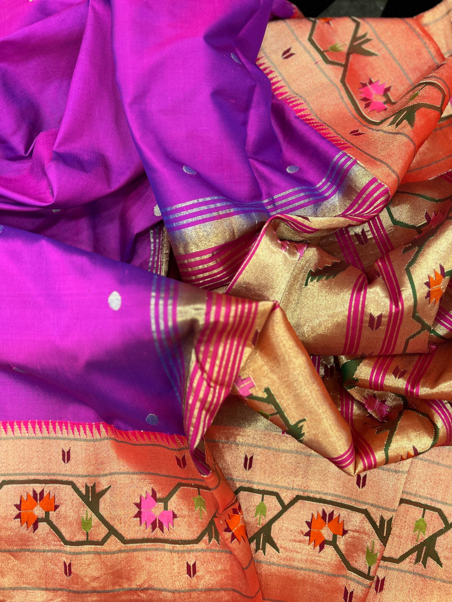 Purple Ashavalli Paithani