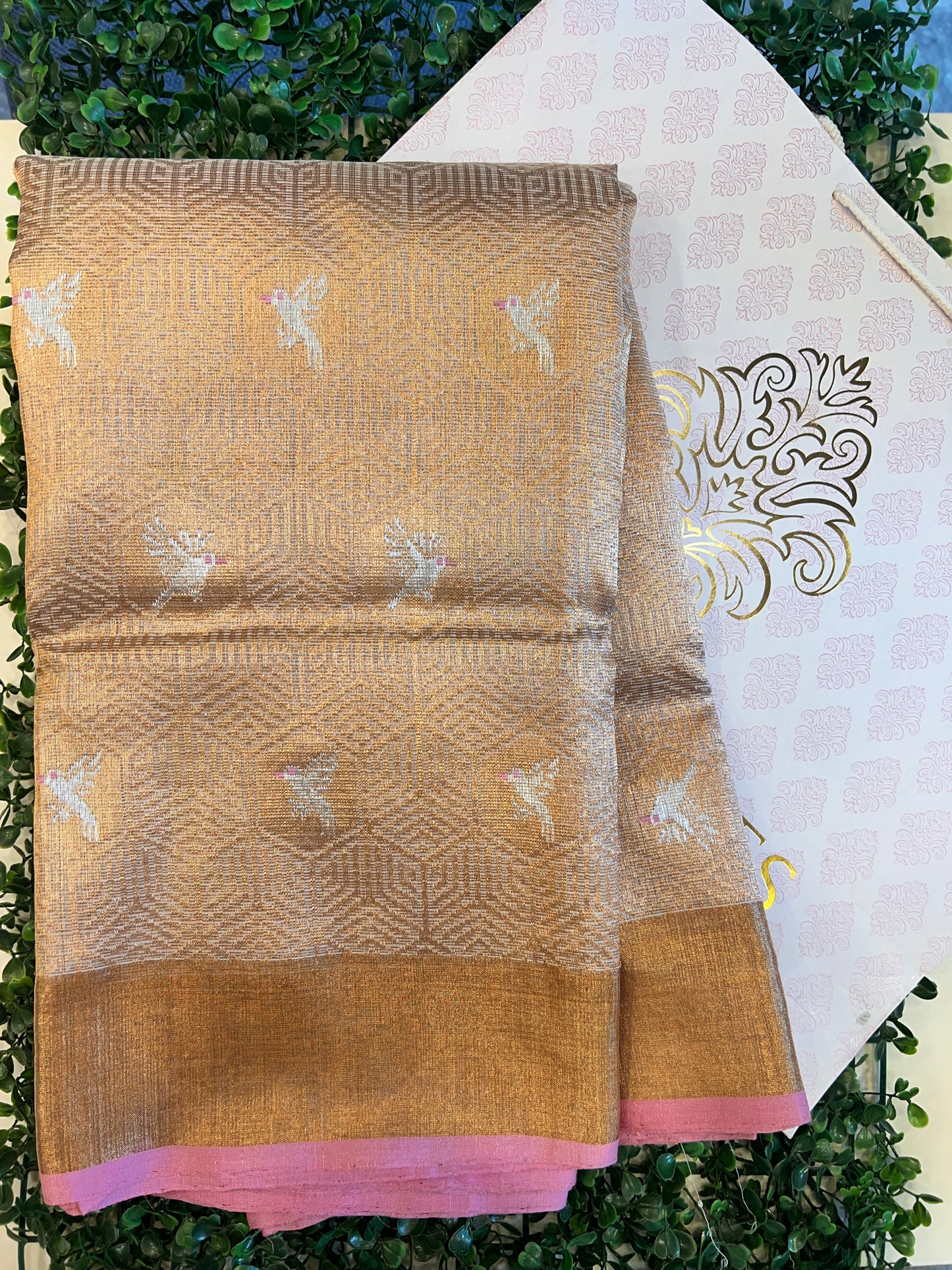 Real Zari Kota Saree with Jamavaar Design
