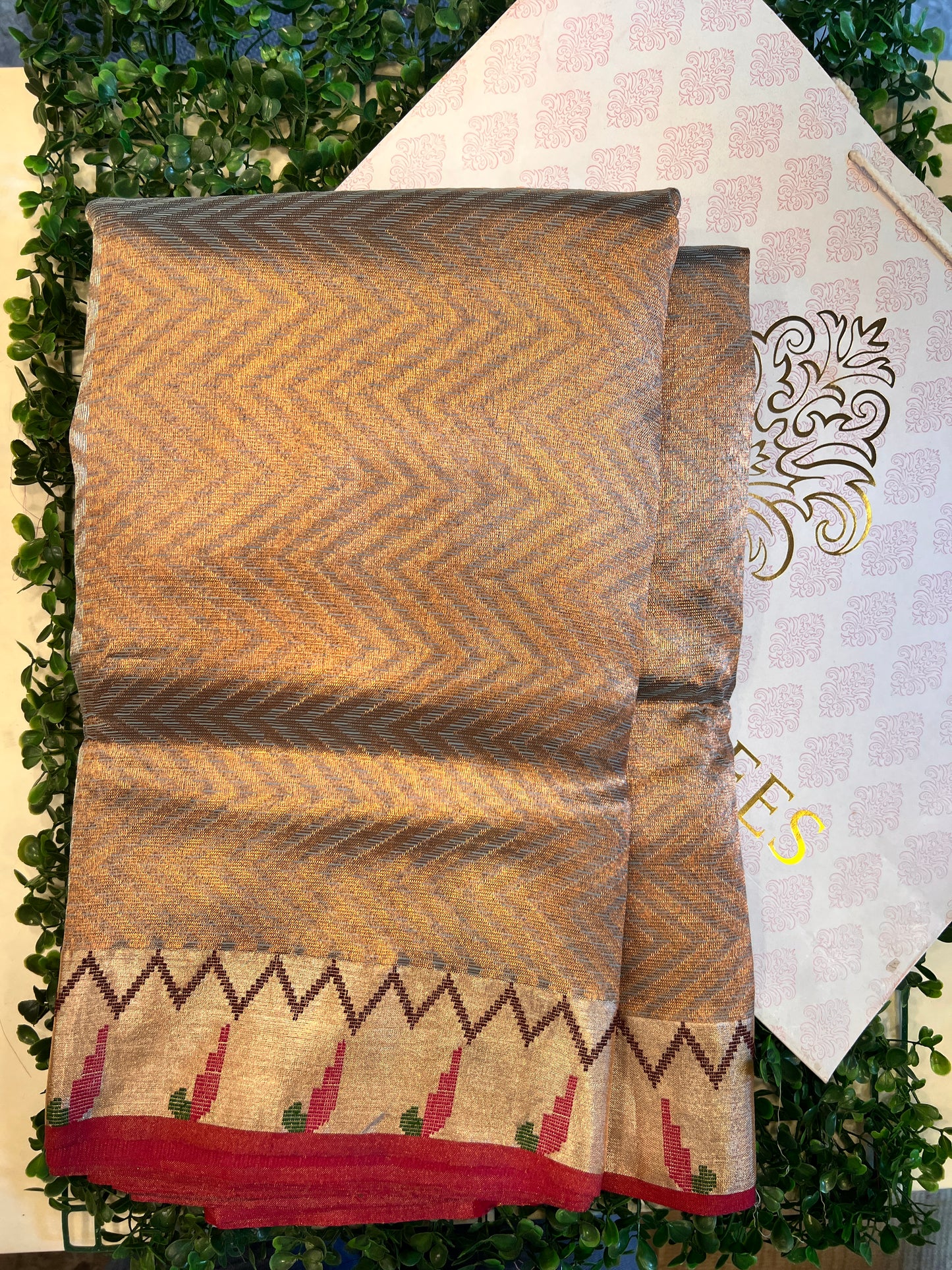 Double Tissue all over Real Zari Kota Paithani