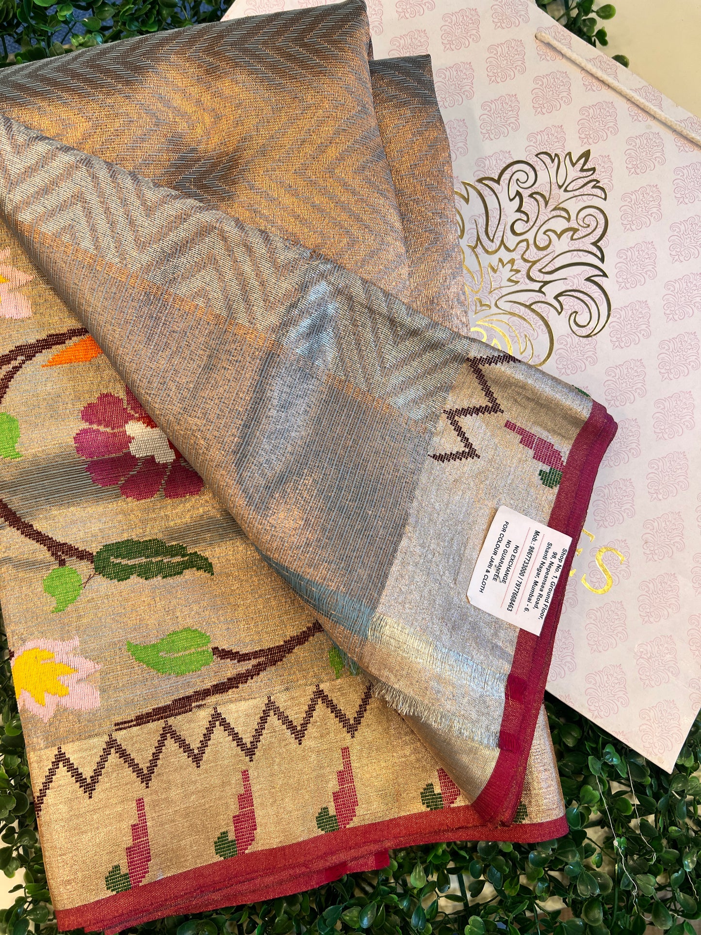 Double Tissue all over Real Zari Kota Paithani