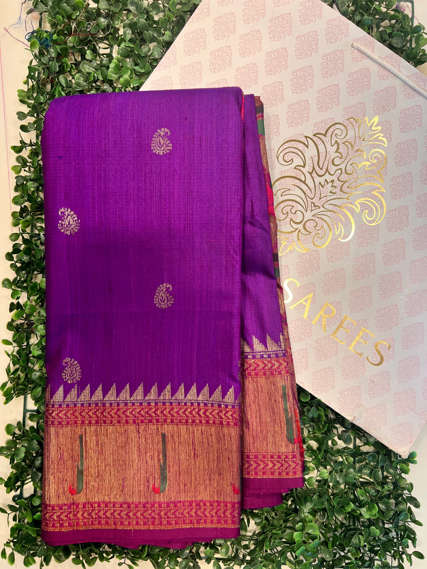 Tussar Banarasi with Paithani Border