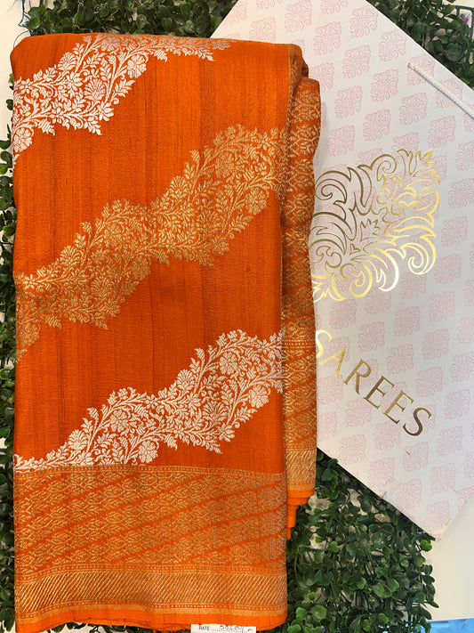 Burnt Orange Tussar Georgette