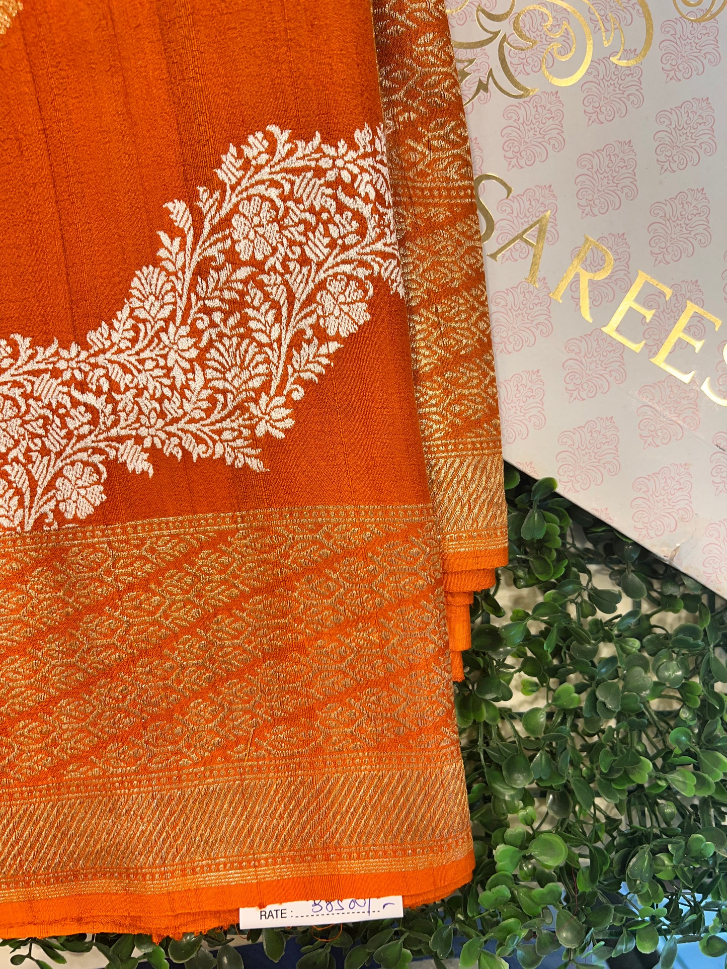 Burnt Orange Tussar Georgette