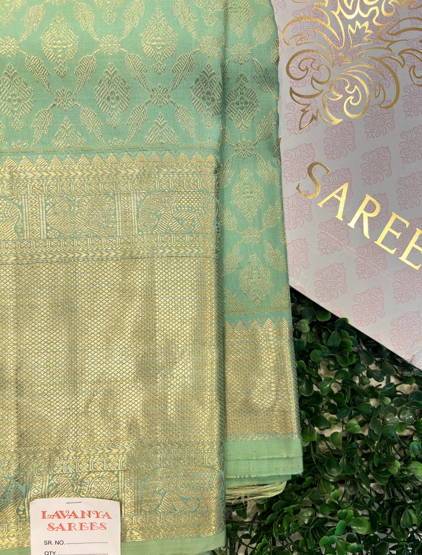 Pastel Sea Green Kanjeevaram