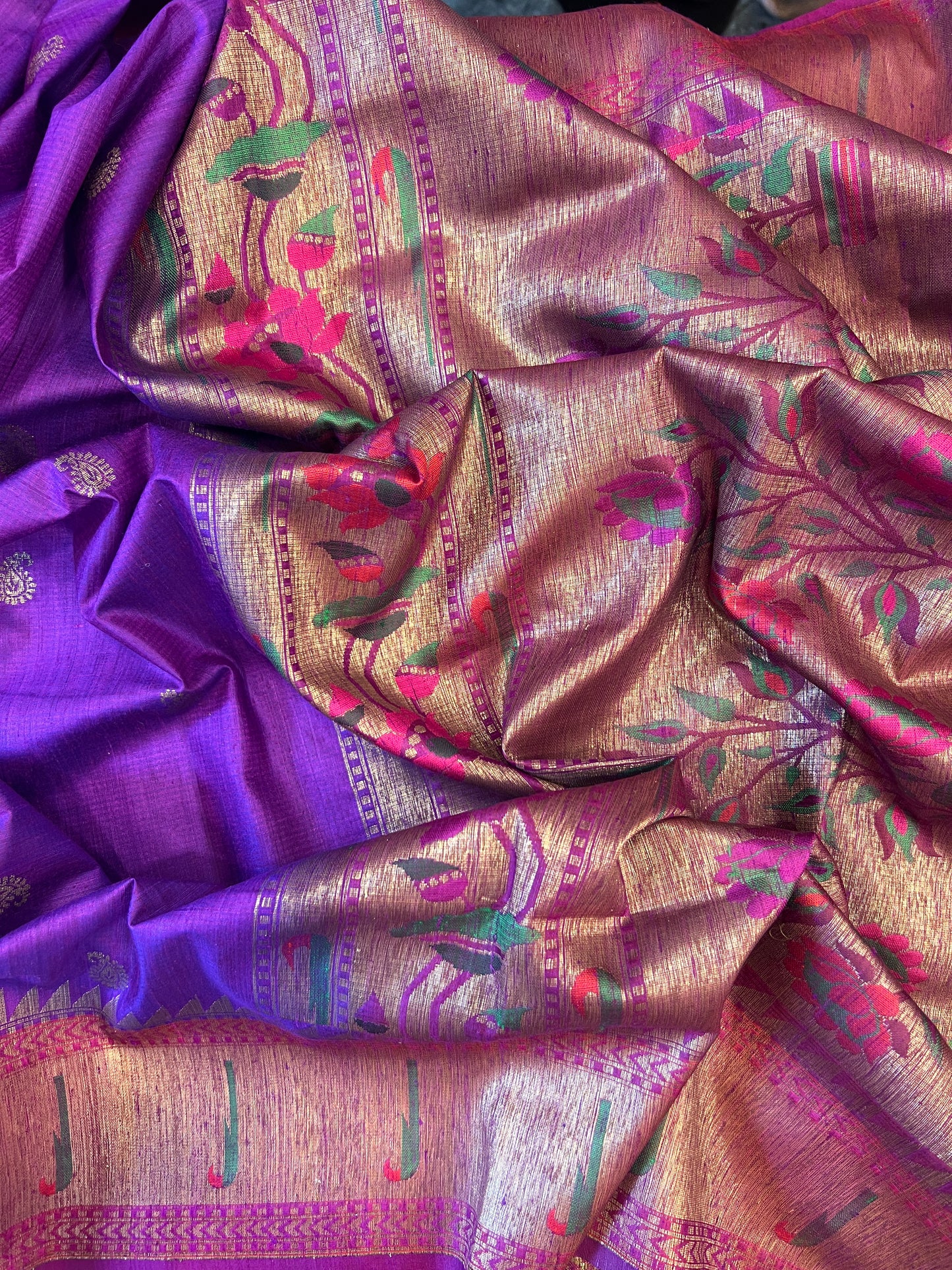 Tussar Banarasi with Paithani Border