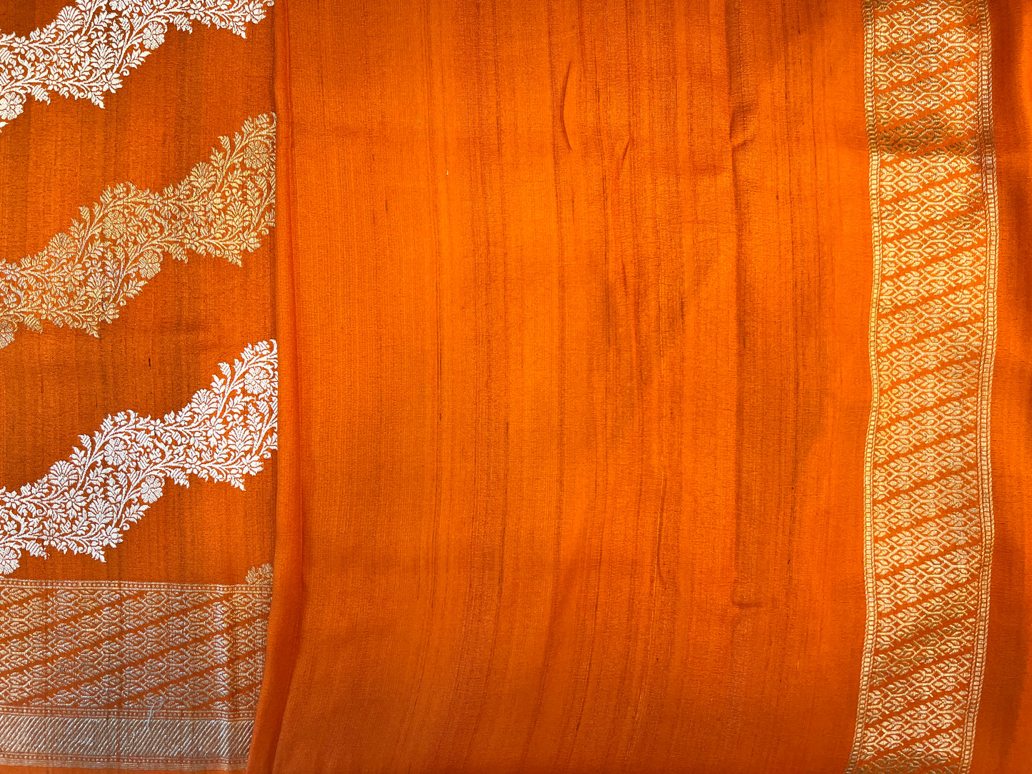 Burnt Orange Tussar Georgette