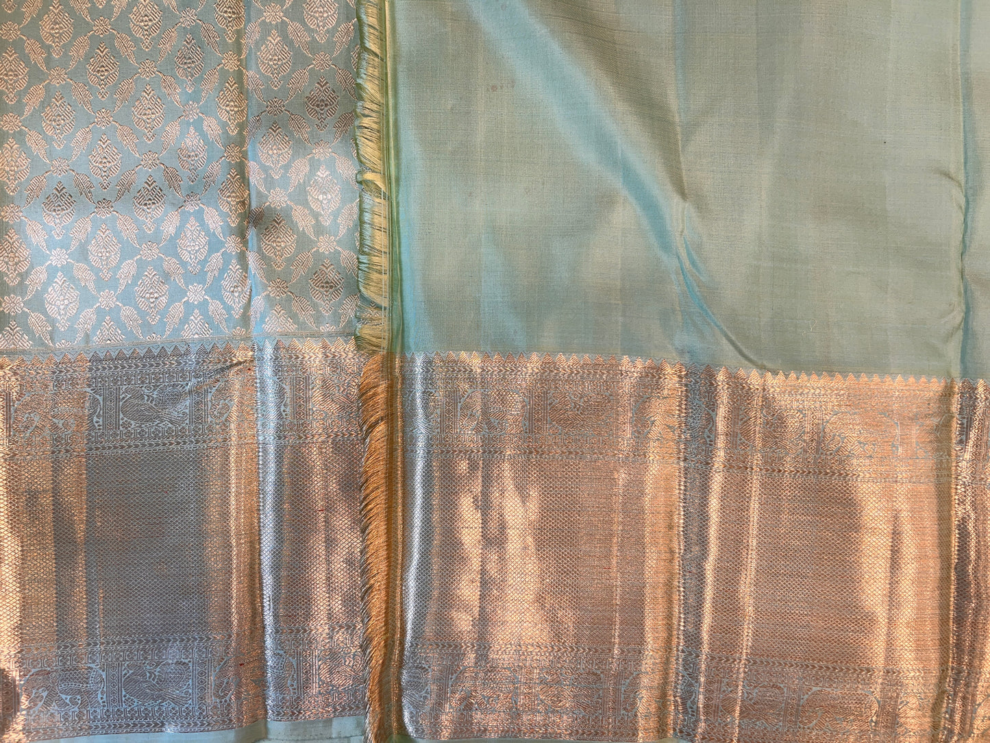 Pastel Sea Green Kanjeevaram