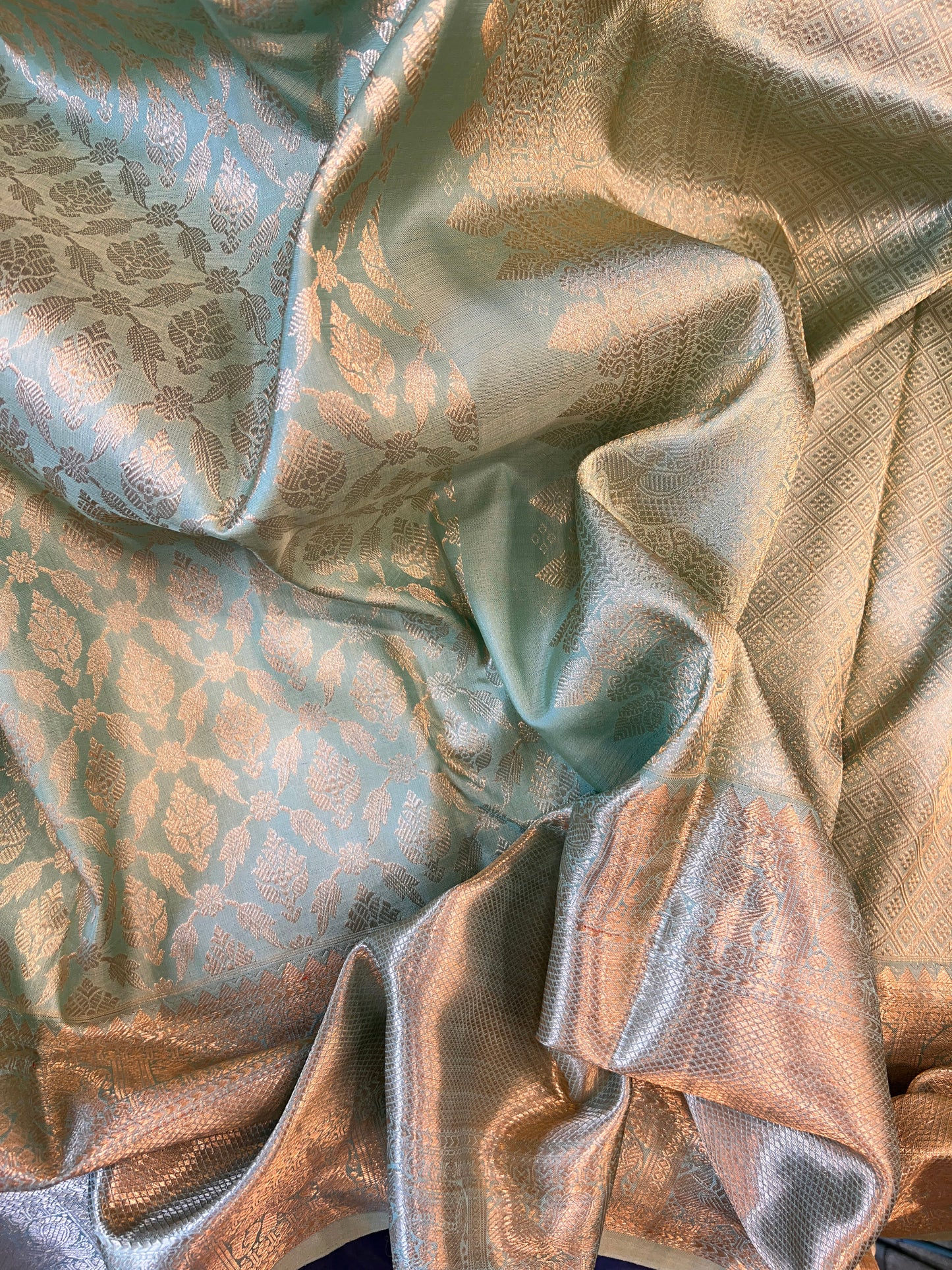 Pastel Sea Green Kanjeevaram