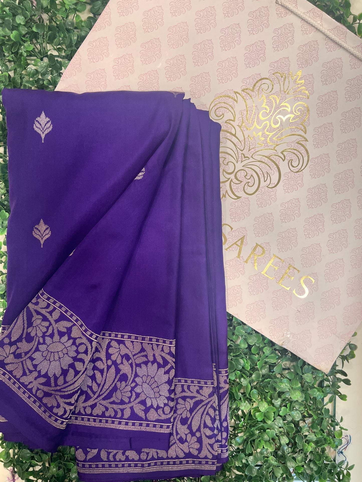 Purple Jamdani Silk
