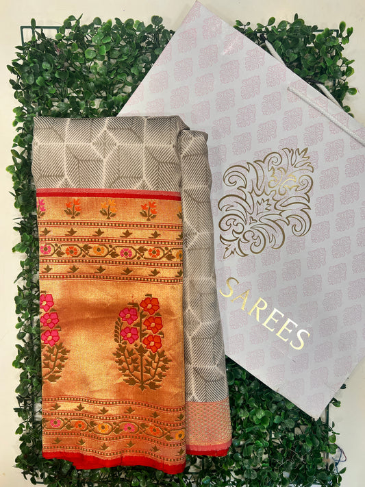 Geometrical Katan Silk Banarasi