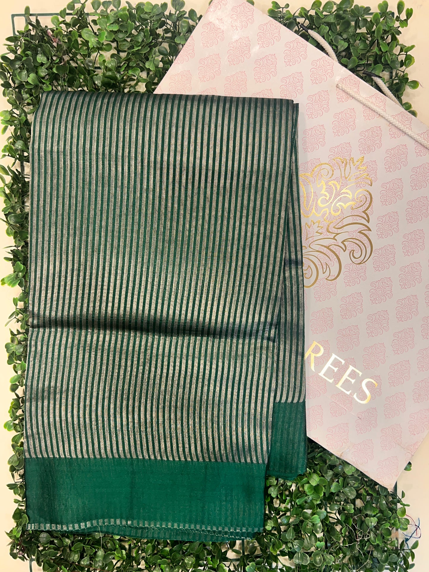 Zari Stripe Mango silk