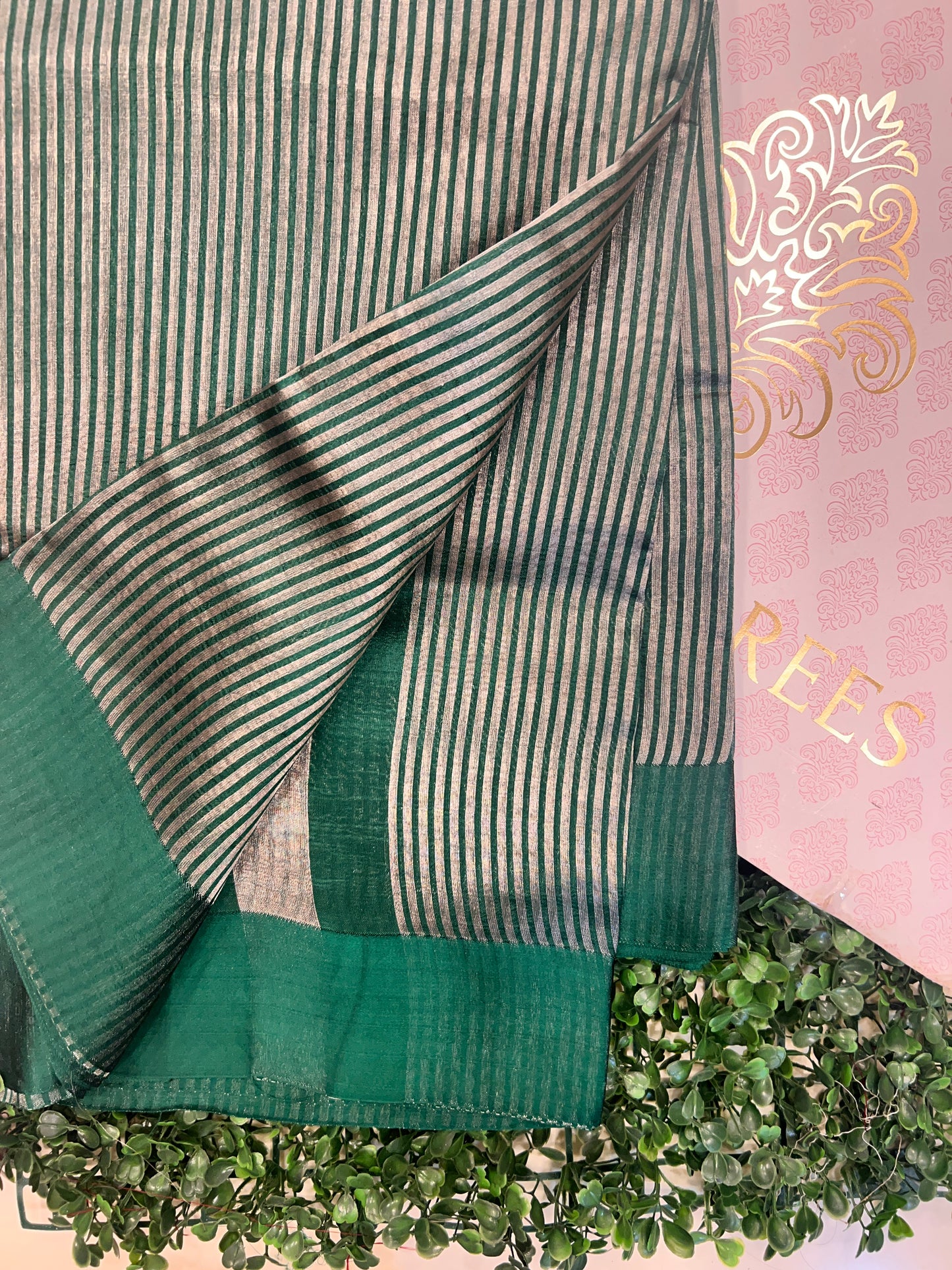 Zari Stripe Mango silk