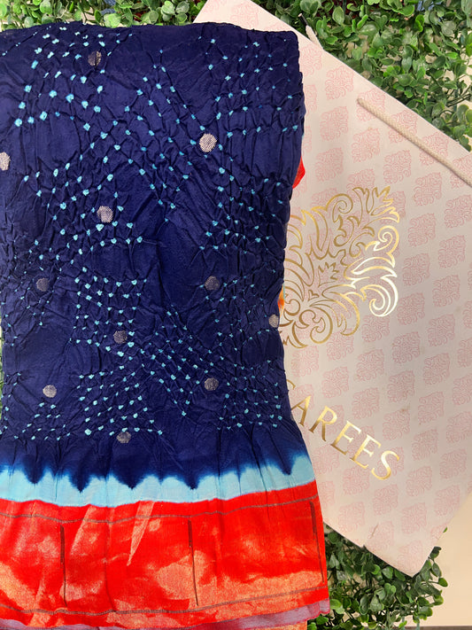 Bandhani with Paithani Border