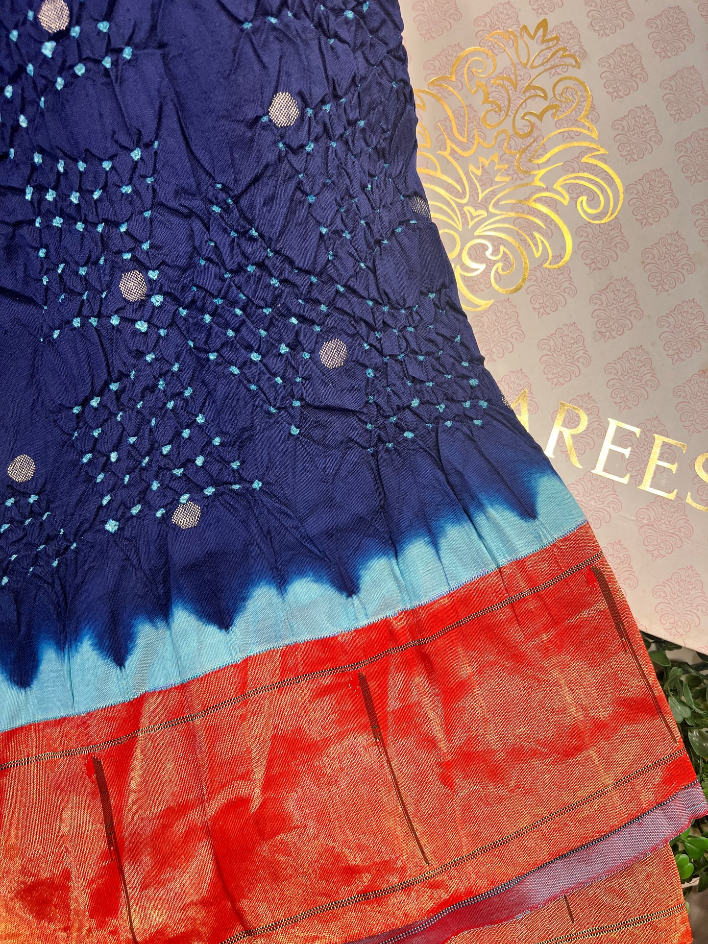 Bandhani with Paithani Border