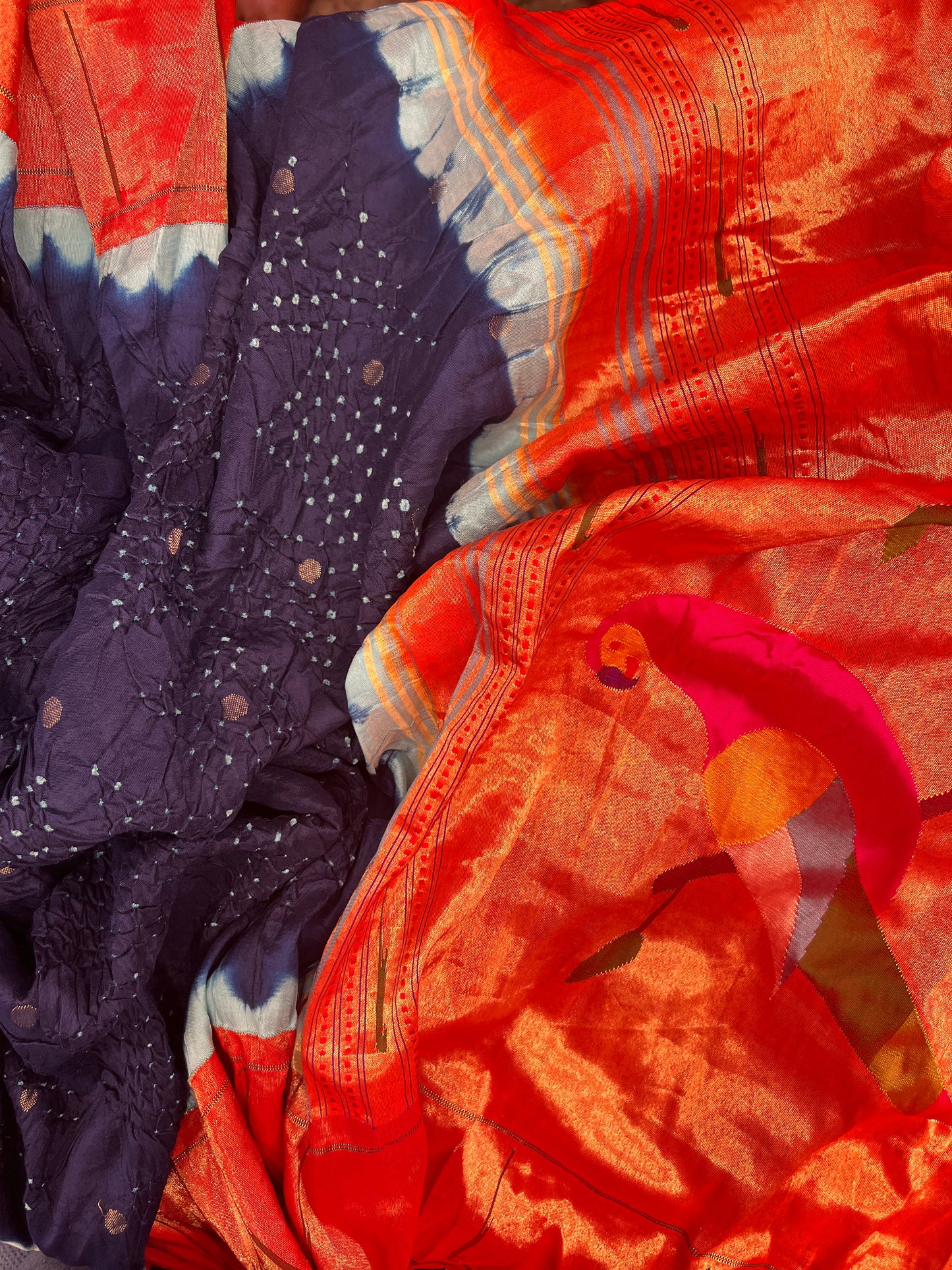 Bandhani with Paithani Border