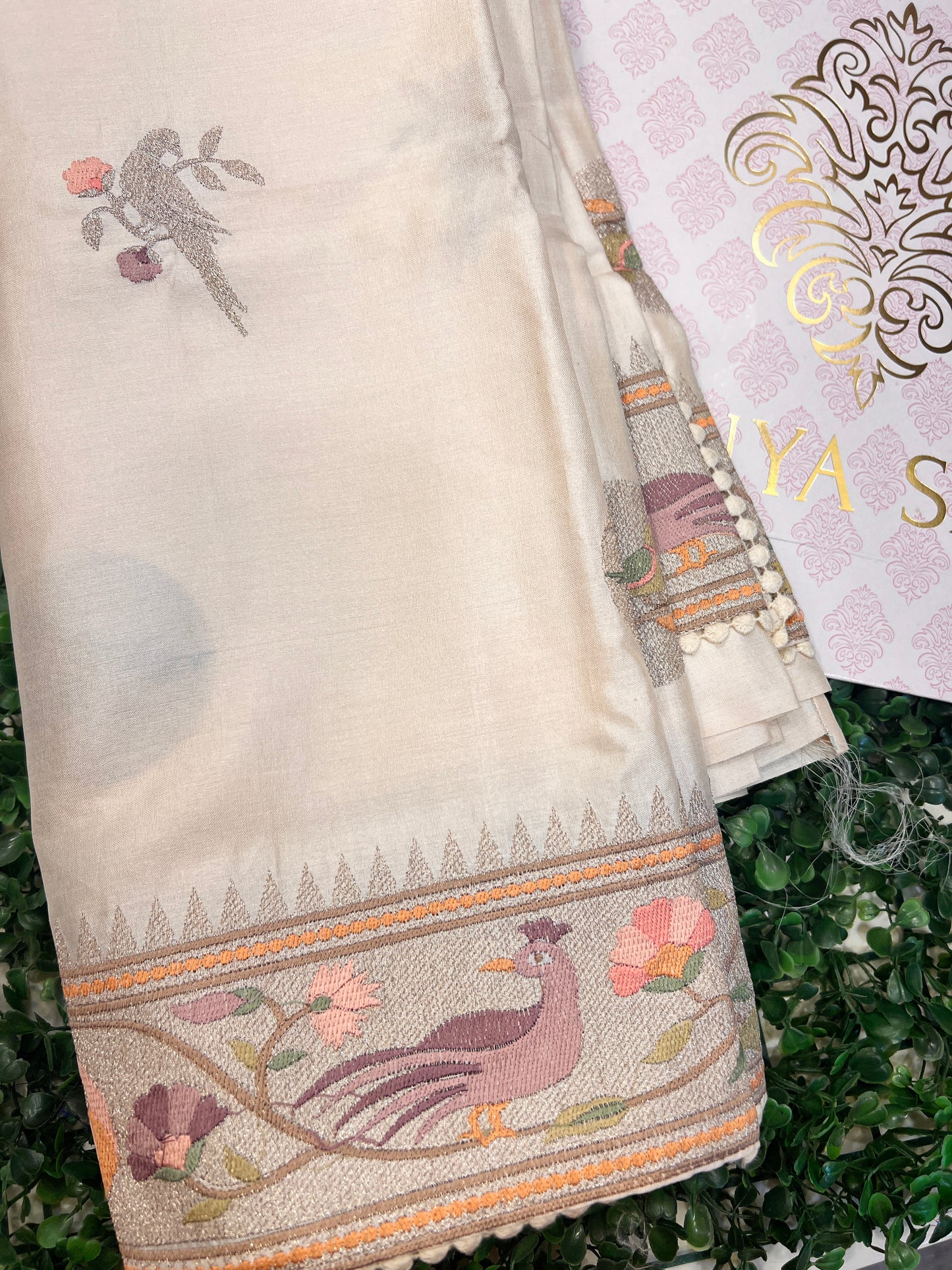 Tussar with Embroidered Paithani Border