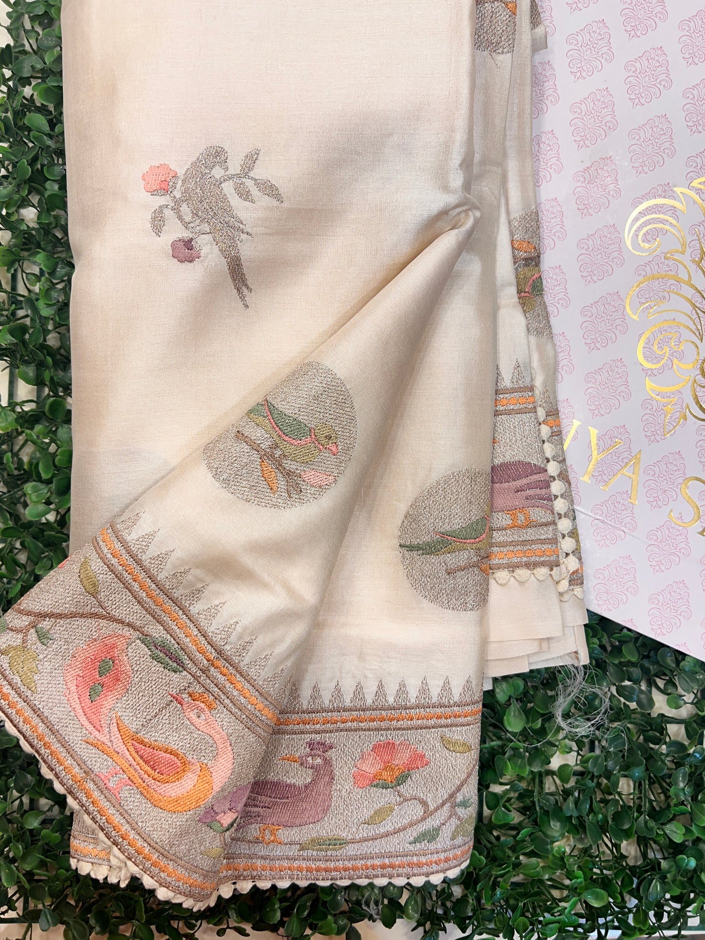 Tussar with Embroidered Paithani Border