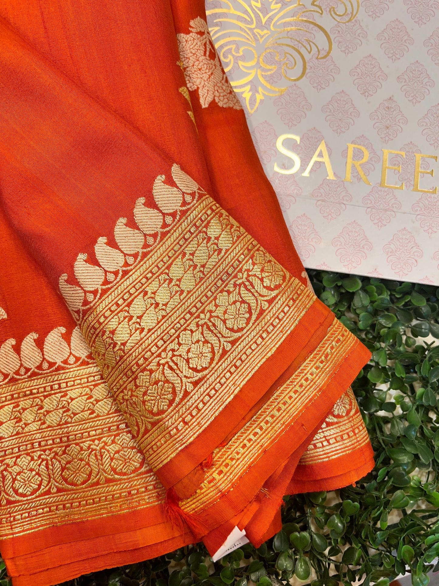 Burnt Orange Tussar Georgette