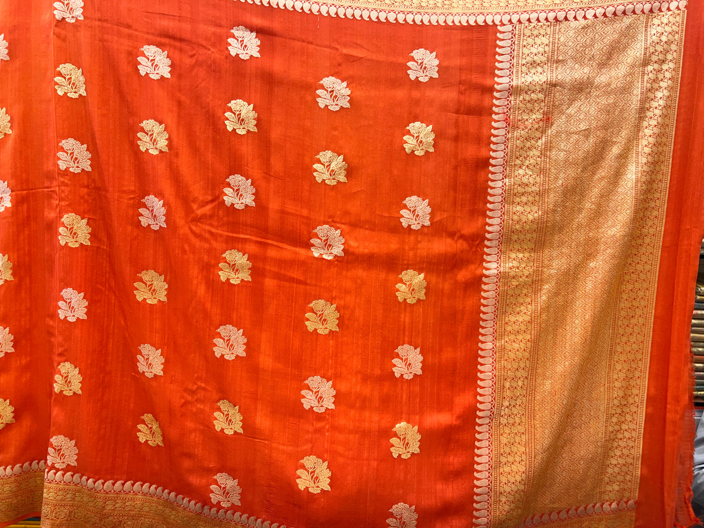 Burnt Orange Tussar Georgette