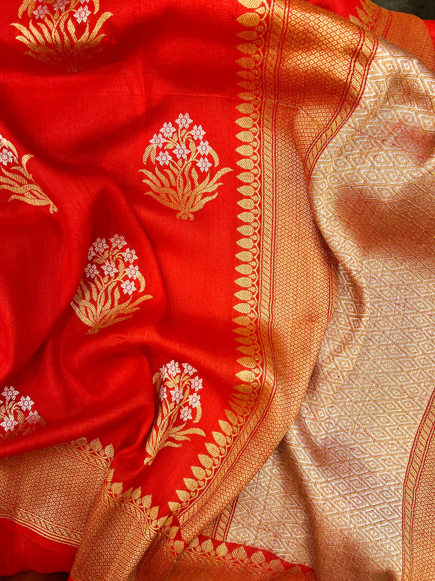 Red Tussar Georgette