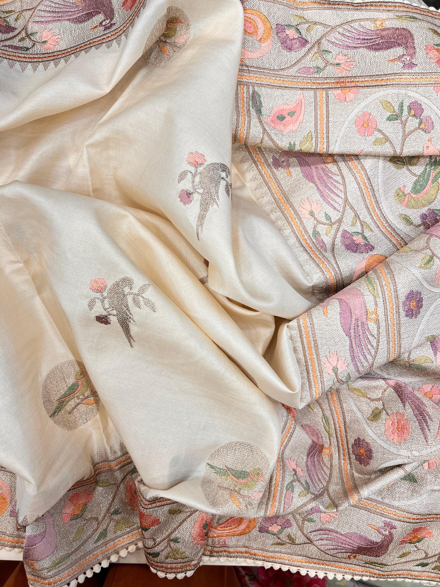 Tussar with Embroidered Paithani Border