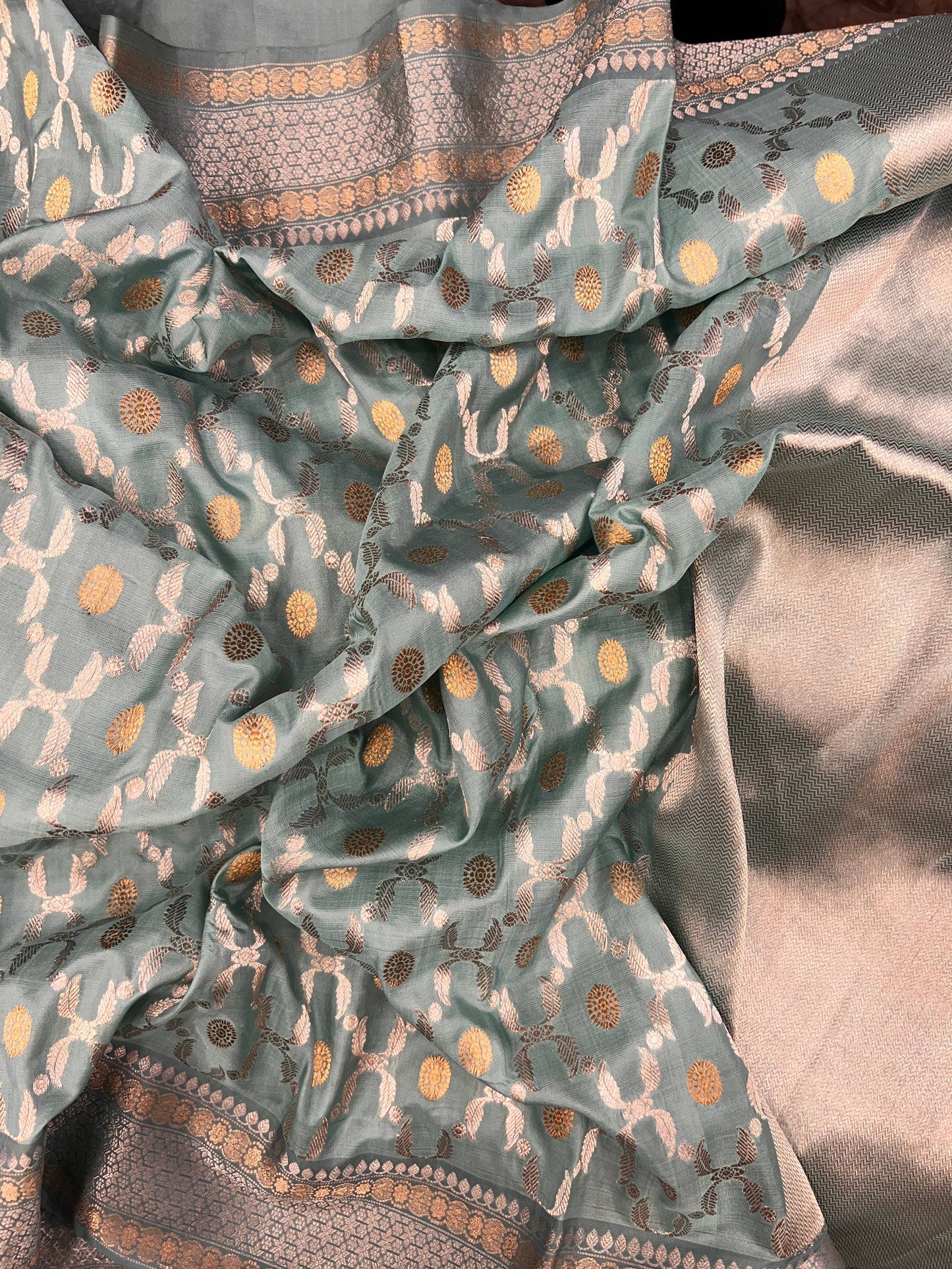 Powder Blue Chanderi Silk